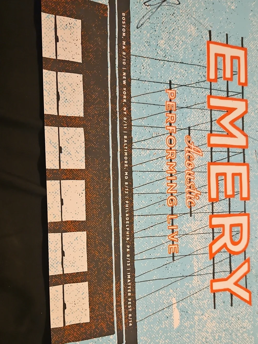 Autographed Emery Acoustic Tour 2016 Poster